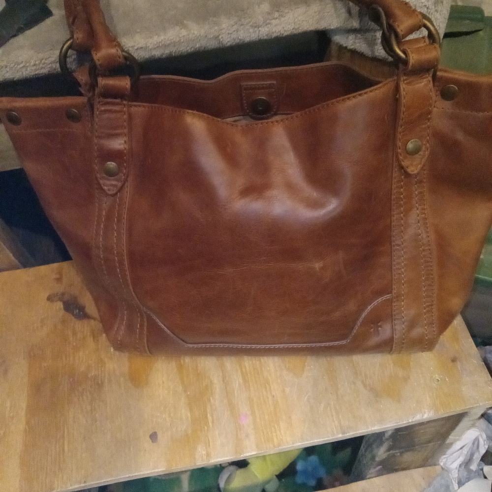 Brown leather Frye Tote bag